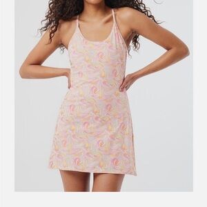 Outdoor Voices Pink Swirl Marble Dress Medium